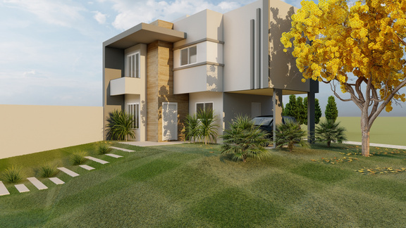 Render de sobrado em alvenaria em Francisco Beltrão